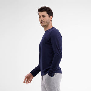 Lerros, Long-sleeve, Navy Plain-Colored T-Shirt
