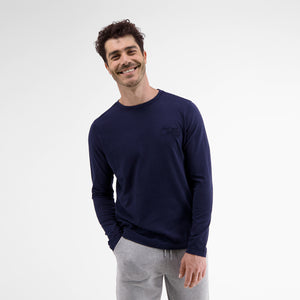 Lerros, Long-sleeve, Navy Plain-Colored T-Shirt