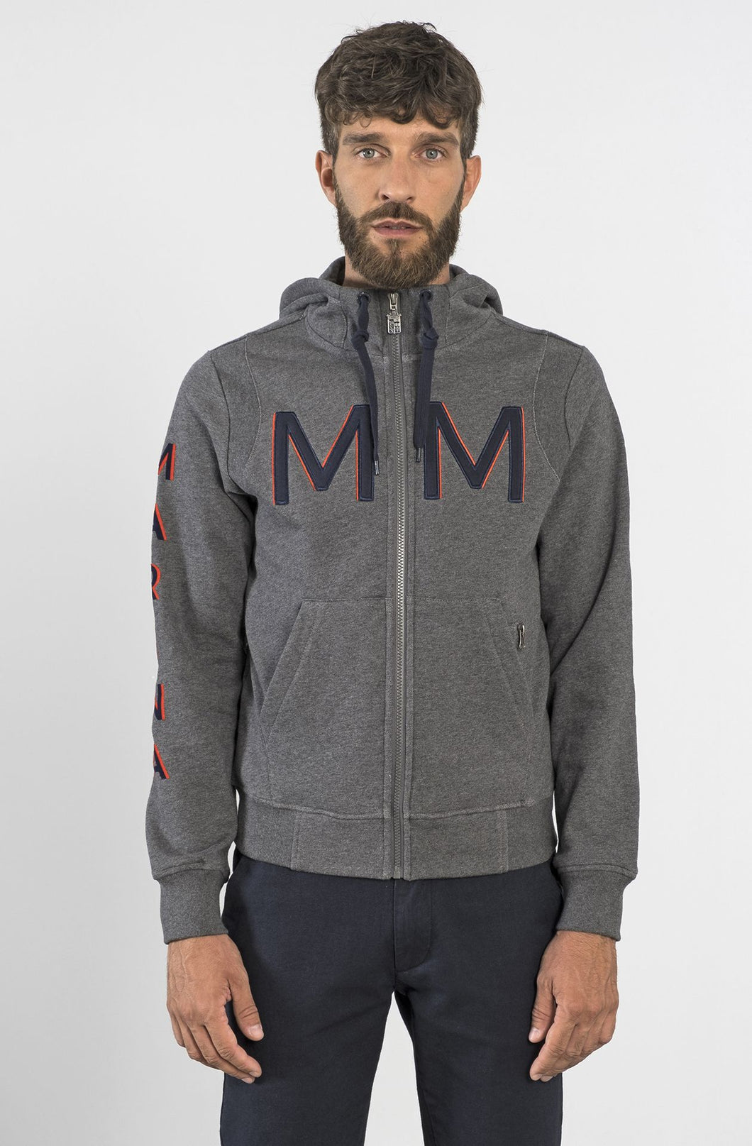 Marina Militare, Hooded Open Sweatshirt