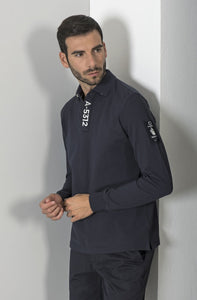 Marina Militare, Navy Long Sleeve  Polo Shirt