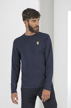 Load image into Gallery viewer, Marina Militare, Navy Basic Long Sleeve T-Shirt With Round Neck
