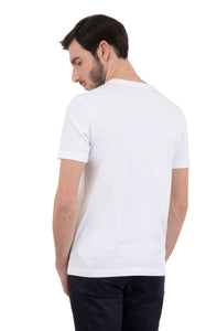 Marina Militare,White Basic V-Neck T-Shirt
