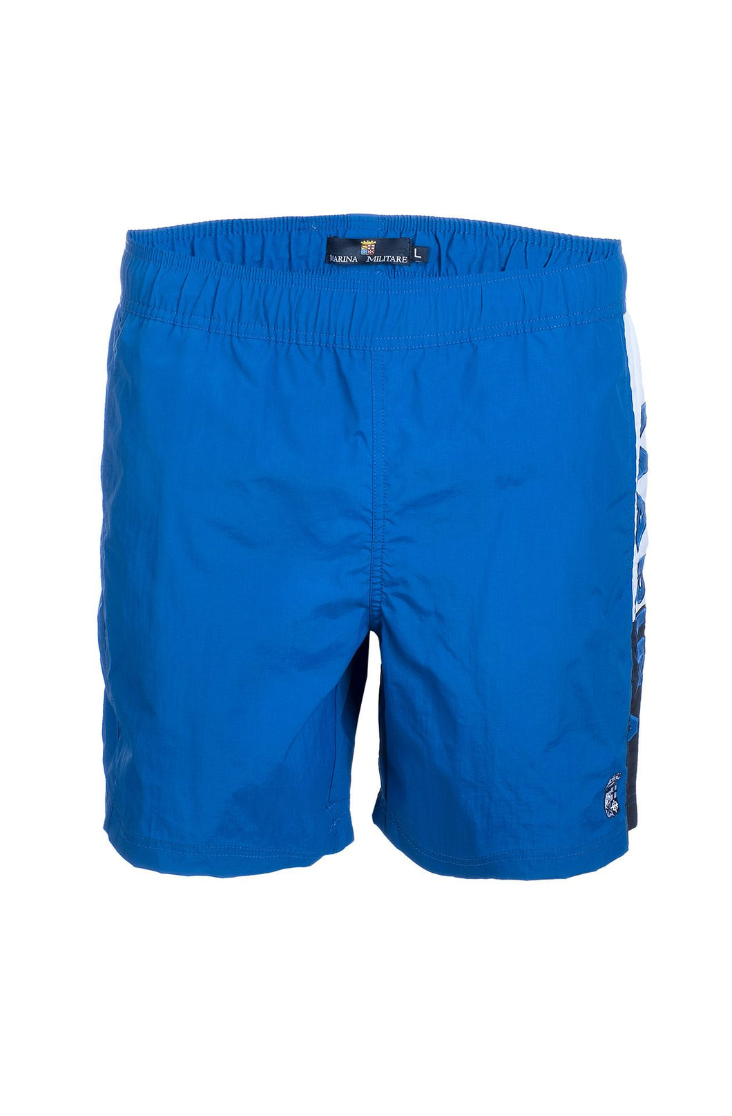 Marina Militare,Royal Blue Swimming Shorts With Patchwork