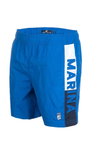 Marina Militare,Royal Blue Swimming Shorts With Patchwork