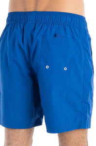 Marina Militare,Royal Blue Swimming Shorts With Patchwork