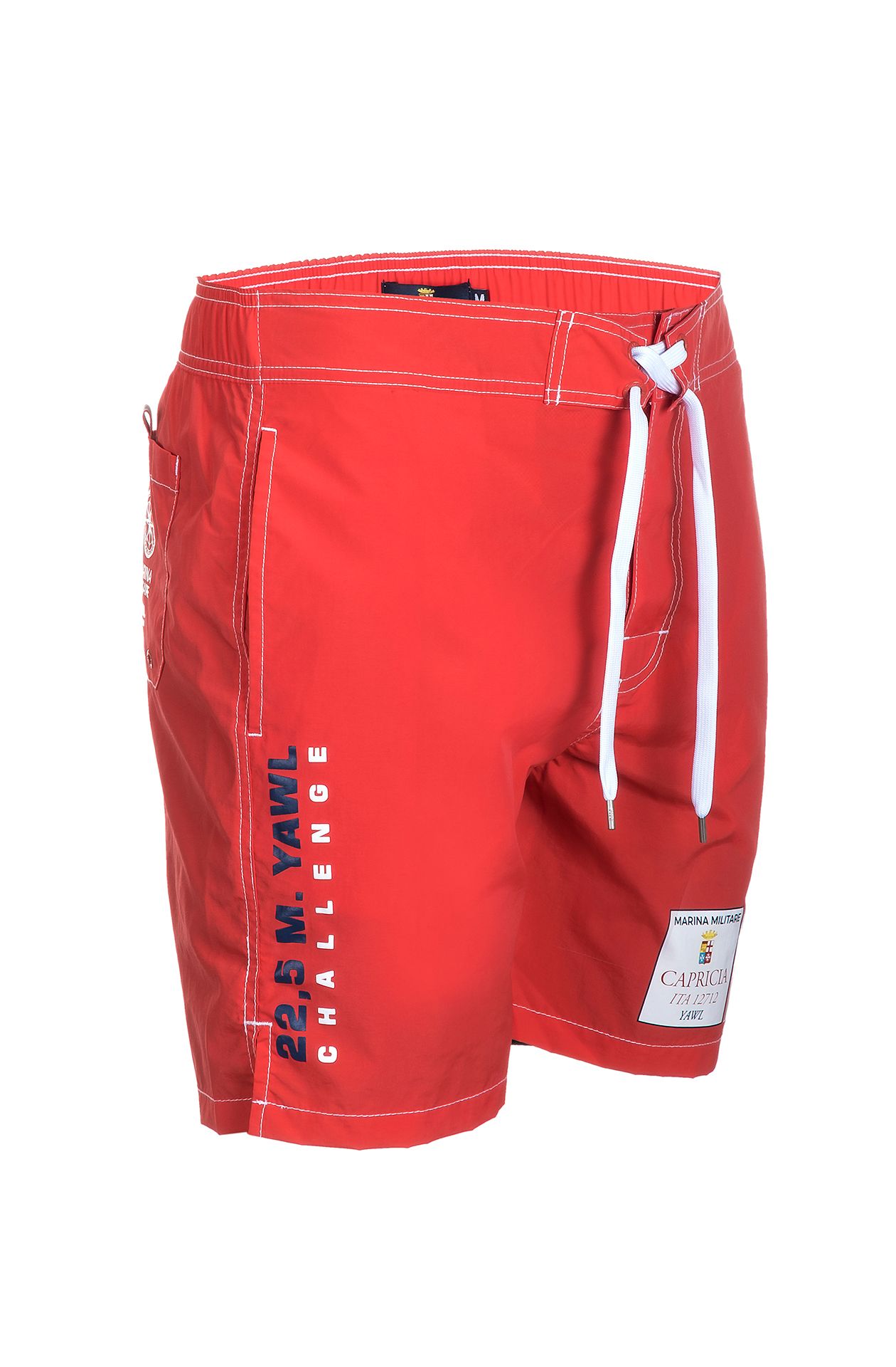 Marina Militare,Red Swim Short With Print