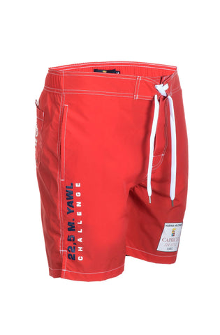 Marina Militare,Red Swim Short With Print