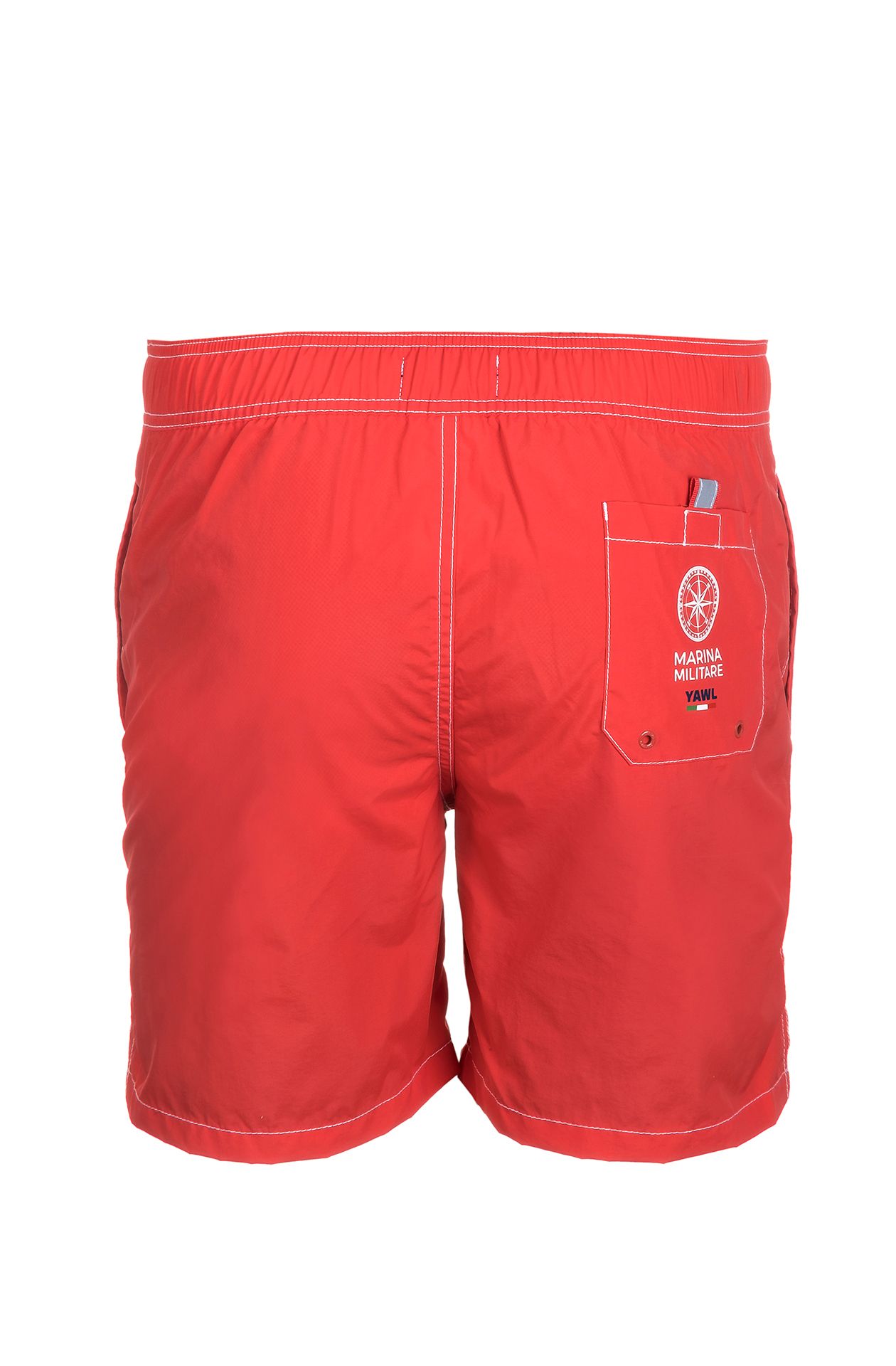 Marina Militare,Red Swim Short With Print