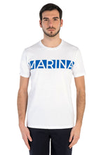 Load image into Gallery viewer, Marina Militare, Pure Cotton White  T-Shirt With Frontal Print
