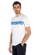 Load image into Gallery viewer, Marina Militare, Pure Cotton White  T-Shirt With Frontal Print
