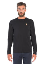 Load image into Gallery viewer, Marina Militare, Black Basic Long Sleeve T-Shirt With Round Neck
