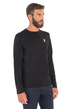Load image into Gallery viewer, Marina Militare, Black Basic Long Sleeve T-Shirt With Round Neck
