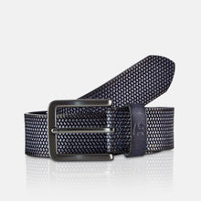 Load image into Gallery viewer, Lerros, Navy Belt  In Embossed Buffalo Leather
