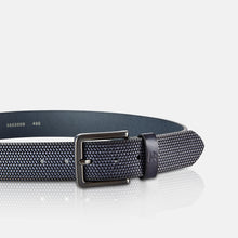 Load image into Gallery viewer, Lerros, Navy Belt  In Embossed Buffalo Leather
