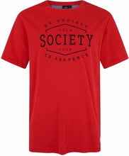 Load image into Gallery viewer, Hv Society, Red  Logo Print T-Shirt
