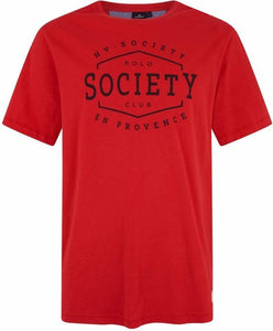 Hv Society, Red  Logo Print T-Shirt