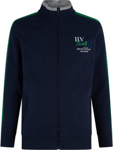 Hv Society, Navy Cardigan With Green Contrasting