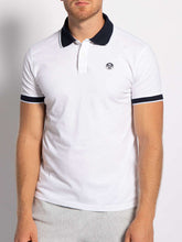 Load image into Gallery viewer, North Sails,White And Navy Cotton Pique Polo Shirt
