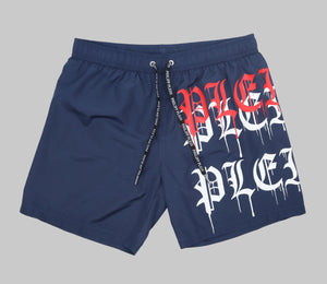 Phillip Plein, Melting Logos Navy Swim Shorts