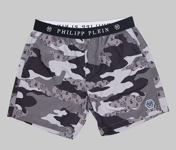 Philipp Plein, Black And Grey Swim Short