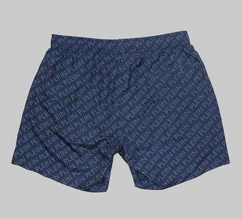 Phillip Plein,Repetitive Logo Navy SwimShorts