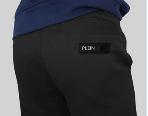 Plein Sport, Black Sweatpants With Logo Patch  In The Back