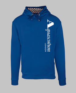 Aquascutum, Vertical Logo Royal Blue Hoodie