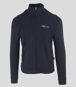 Plein Sport, Navy Fleece Zipper Sweatshirt