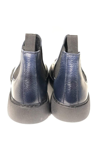 Pedro, Navy Ankle Boots With Black Sole