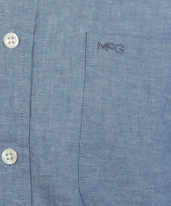 McGregor,Cotton/Linen Royal Blue Short Sleeves Shirt