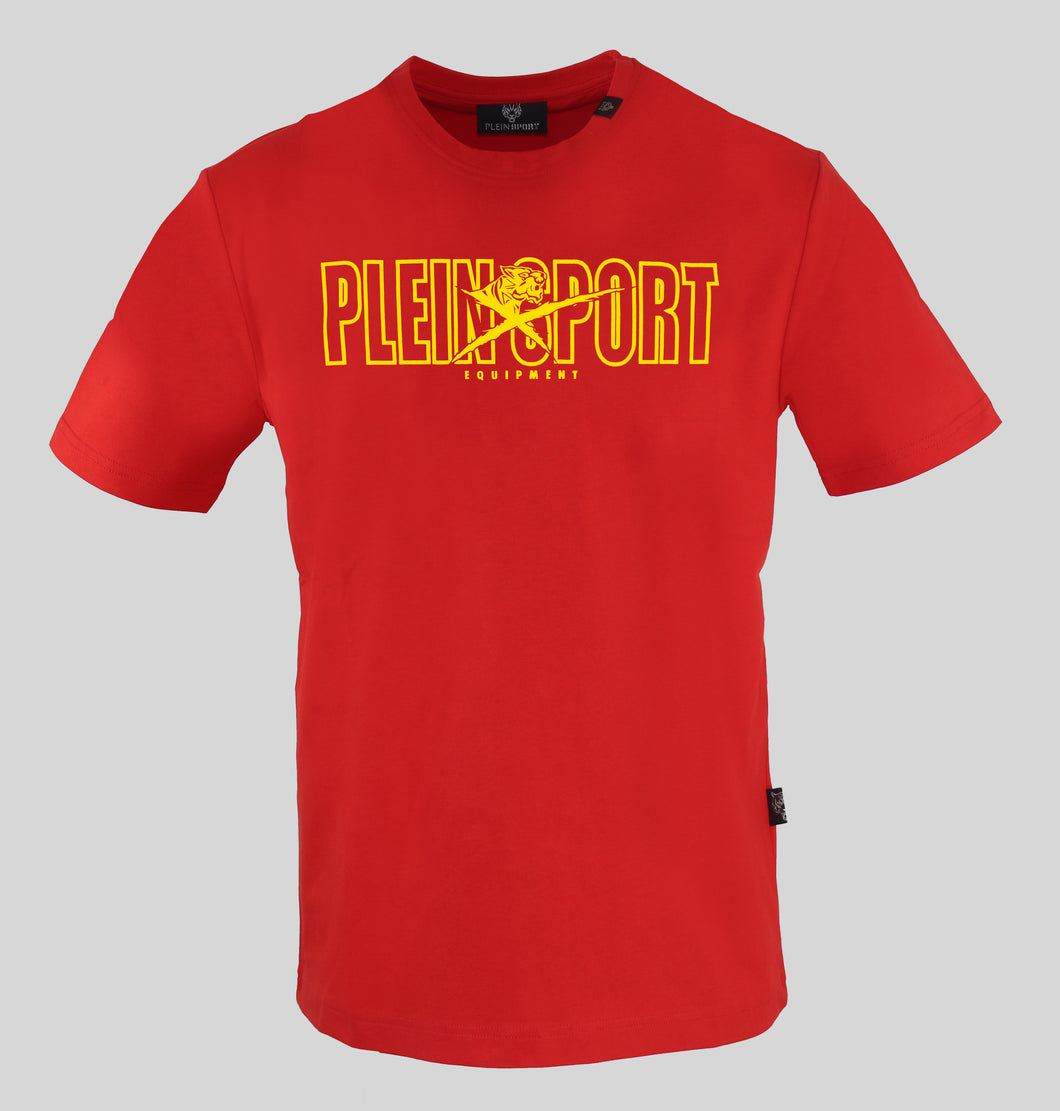 Plein Sport, Red T-Shirt With A Special Yellow Emblem