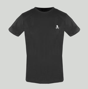Philipp Plein, Basic Black T-Shirt  With Small White Logo