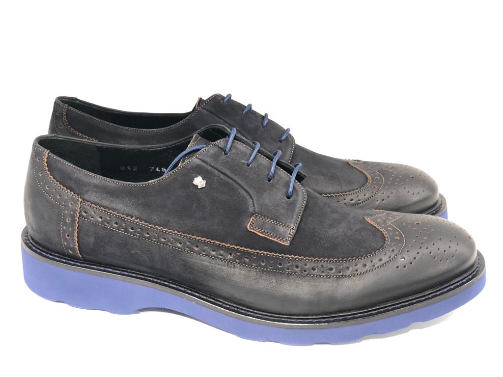 Pedro, Blue Black Casual Oxford Shoes