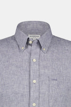 Load image into Gallery viewer, Mcgregor, Blue Indigo Regular Fit Short-Sleeved Shirt In Cotton And Linen
