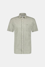 Load image into Gallery viewer, Mcgregor, Lichen Green Regular Fit Short-Sleeved Shirt In Cotton And Linen
