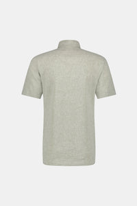 Mcgregor, Lichen Green Regular Fit Short-Sleeved Shirt In Cotton And Linen