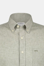 Load image into Gallery viewer, Mcgregor, Lichen Green Regular Fit Short-Sleeved Shirt In Cotton And Linen

