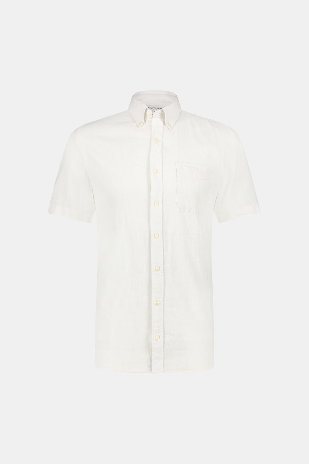 Mcgregor, White Regular Fit Short-Sleeved Shirt In Cotton And Linen