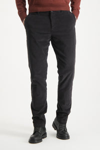 Mcgregor, Black Garmet Dyed Slim Fit Chino With Fine Cord