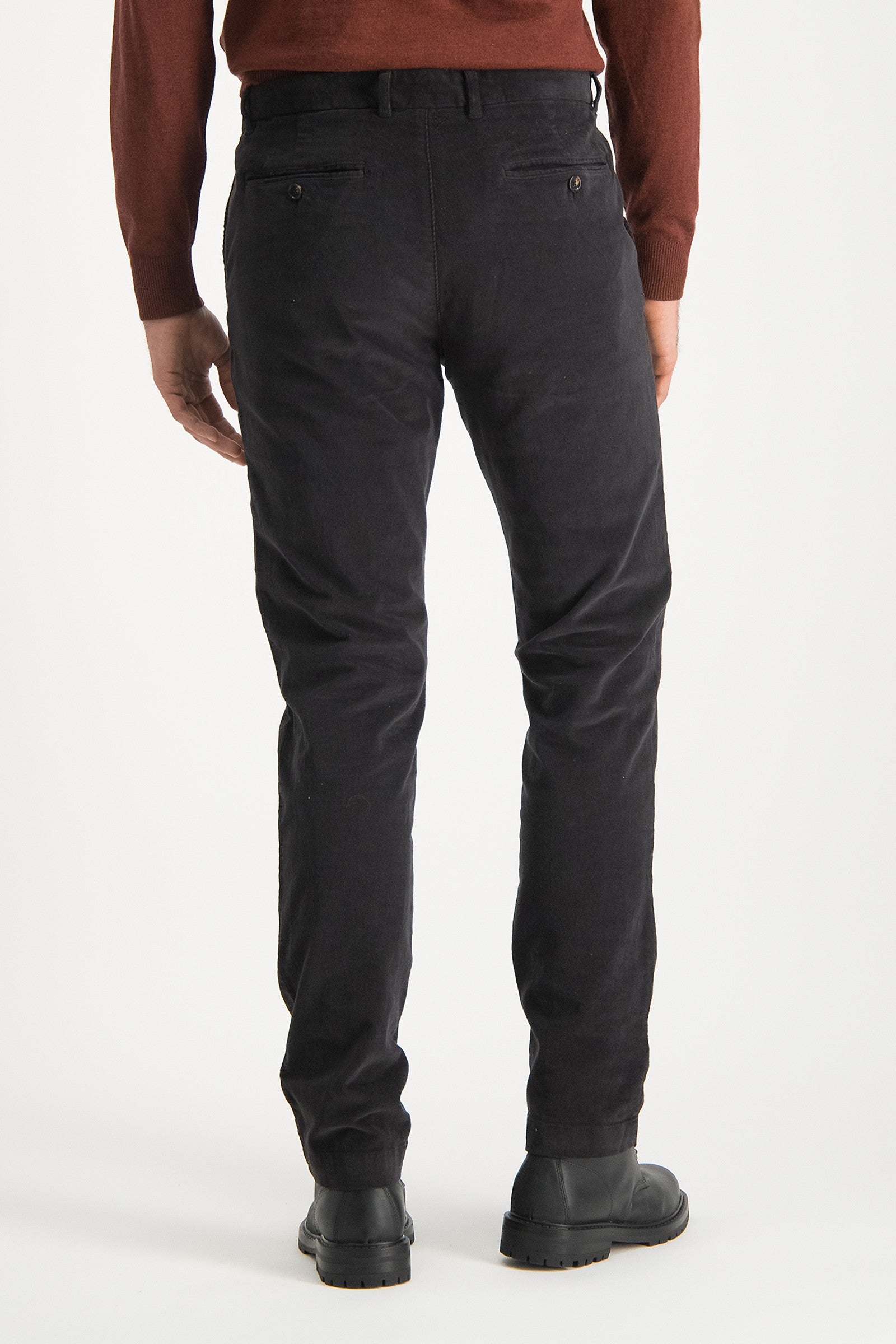 Mcgregor, Black Garmet Dyed Slim Fit Chino With Fine Cord