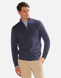 McGregor, Merino Blend  Half Zip Navy Sweater
