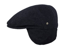 Load image into Gallery viewer, Wegener ,Navy Flat Winter Cap with Ear Flaps
