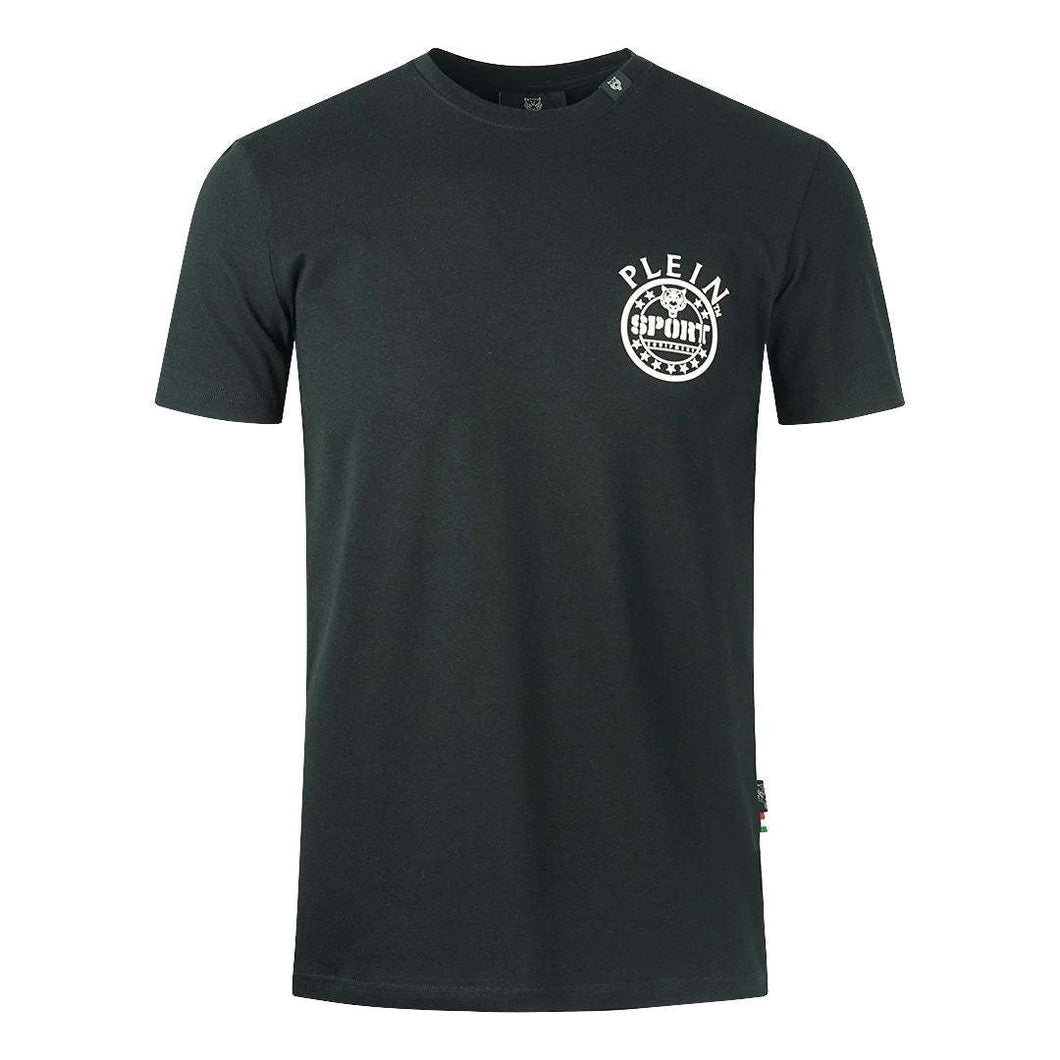 Plein Sport, Black T-Shirt With Small Round Logo