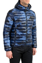 Load image into Gallery viewer, Plein Sport,  Blue Camouflage  Hooded Logo Print Parka Jacket
