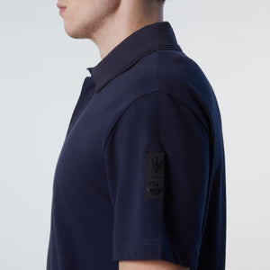 North Sails By Maserati, Navy Blue Technical Pique Polo Shirt